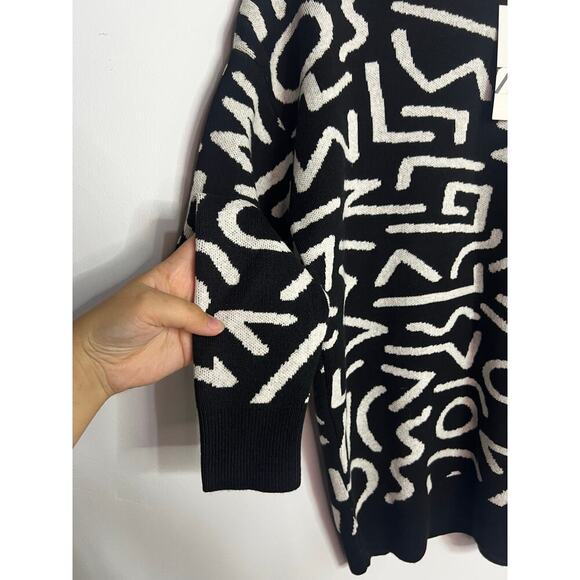 Zara Geometric Jacquard Sweater Size Medium NEW - Picture 6 of 7